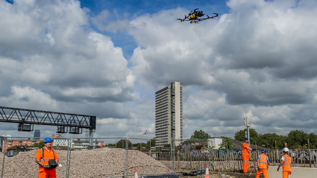 Drone-construction-site-Bermondsey-Dive-Under